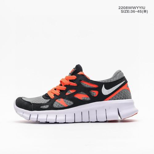 Cheap Nike Free Run 2 Running Shoes Men Women Black Grey Orange-04 - Click Image to Close